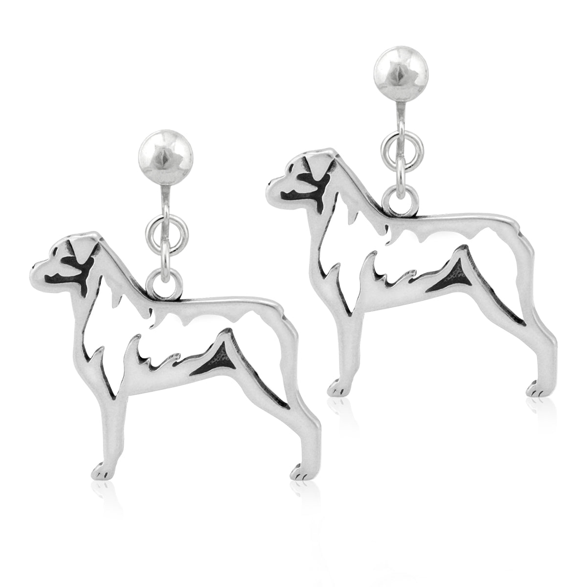 Sterling Silver Rottweiler Earrings