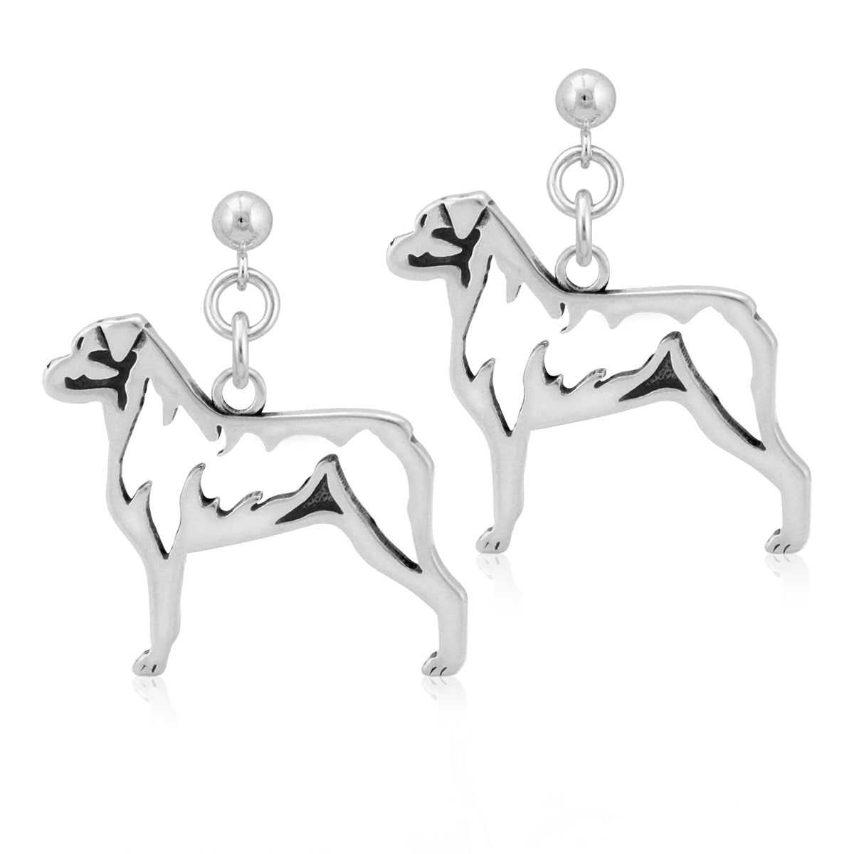 Sterling Silver Rottweiler Earrings