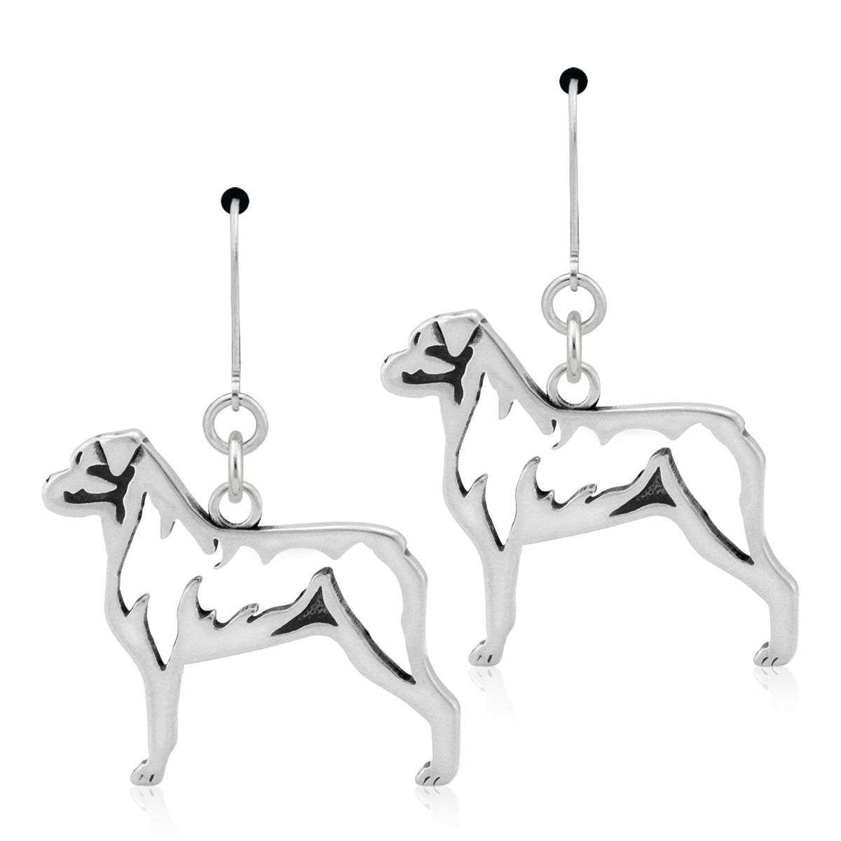 Sterling Silver Rottweiler Earrings