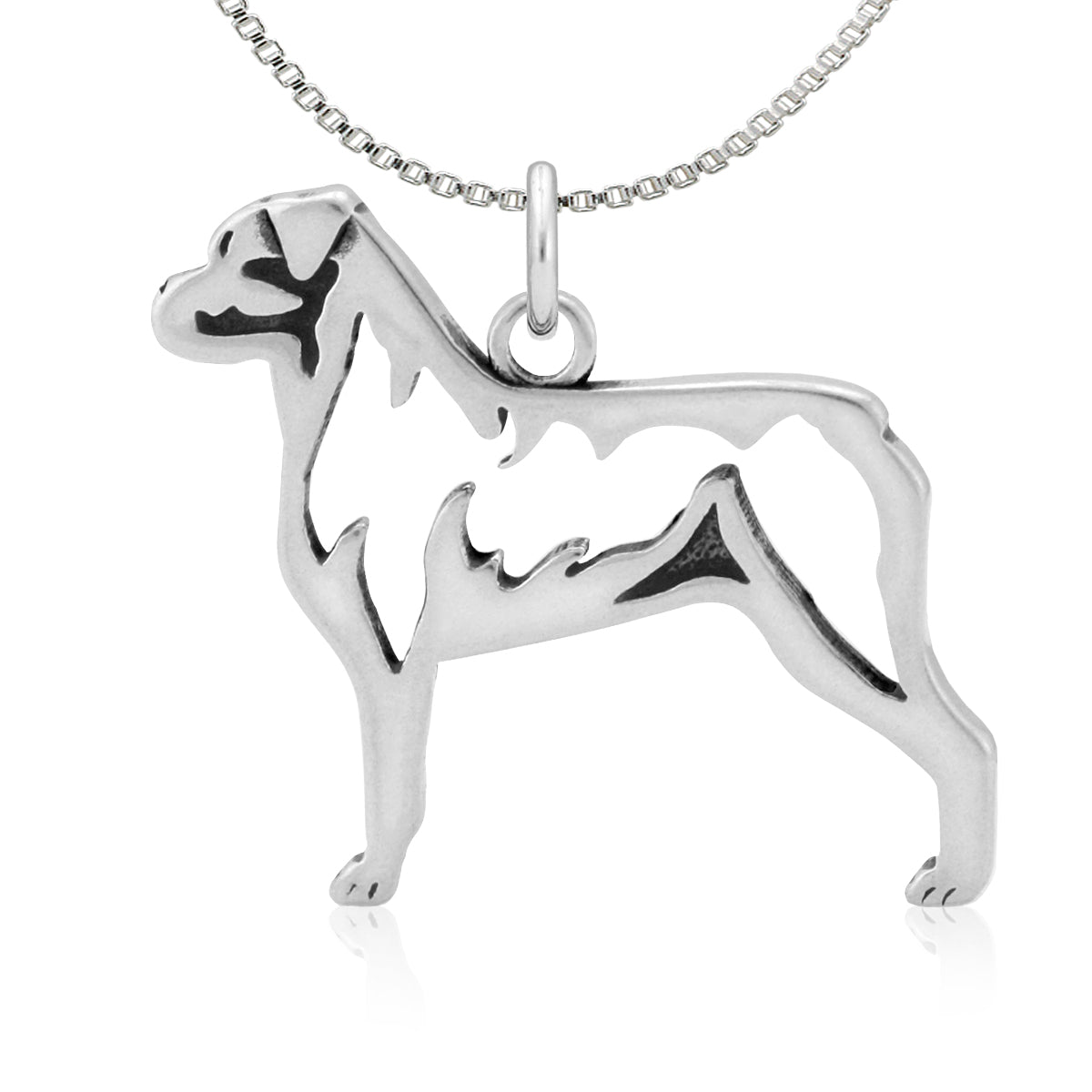 Sterling Silver Rottweiler Necklace Jewelry