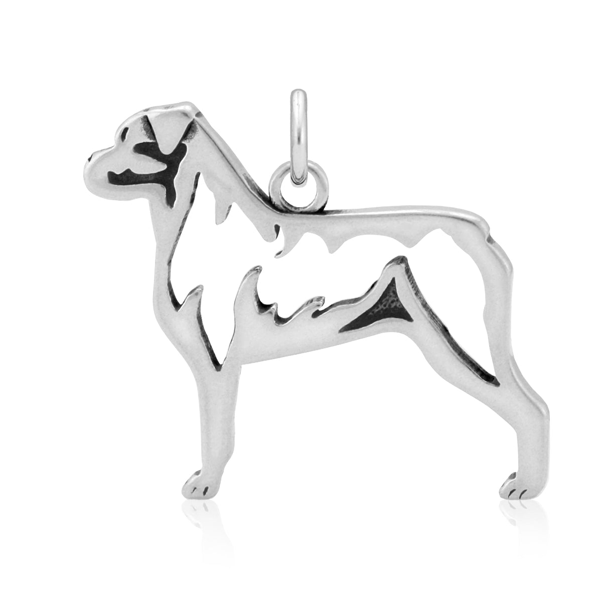 Sterling Silver Rottweiler Necklace Jewelry