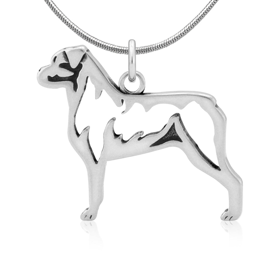 Sterling Silver Rottweiler Necklace Jewelry