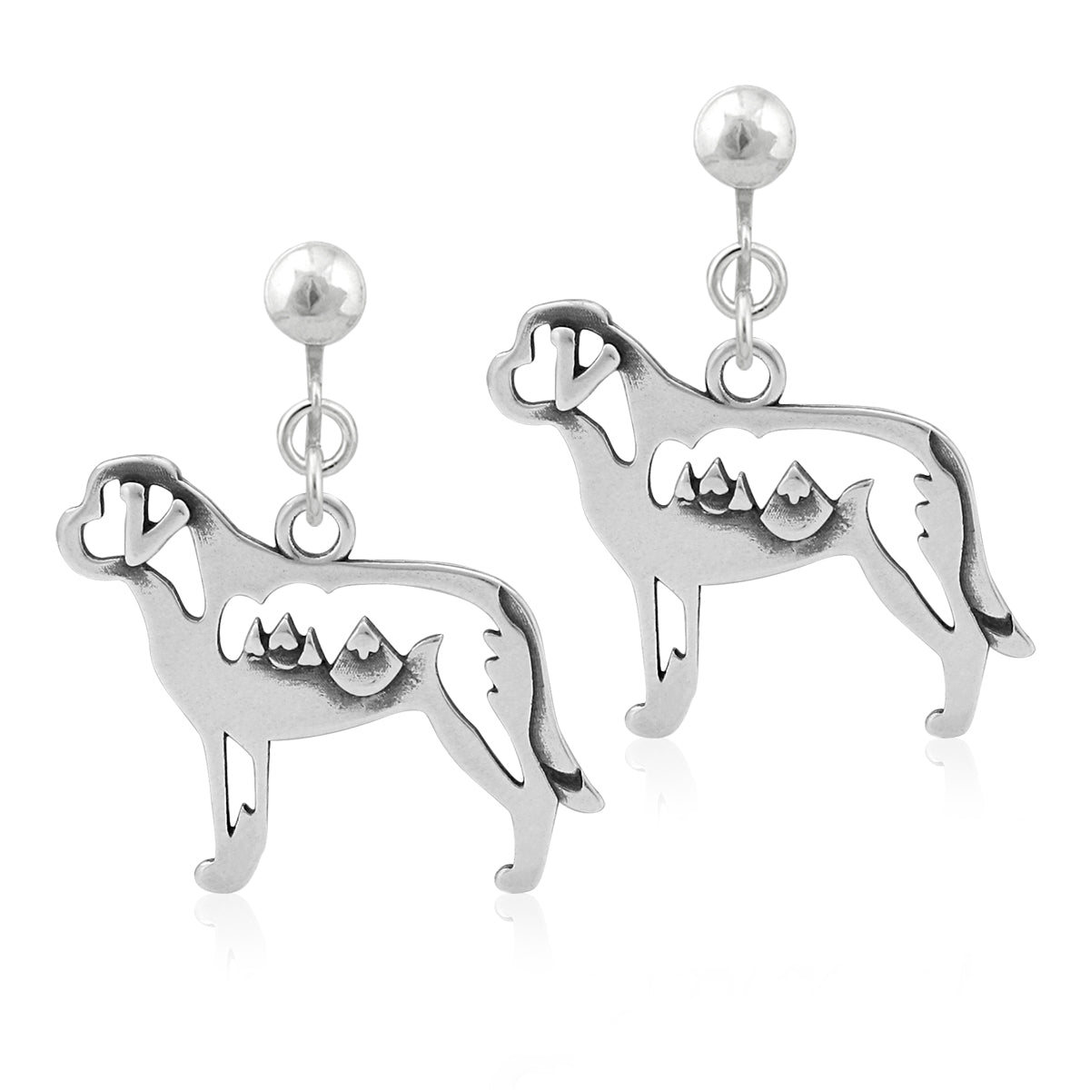 Sterling Silver Saint Bernard Earrings