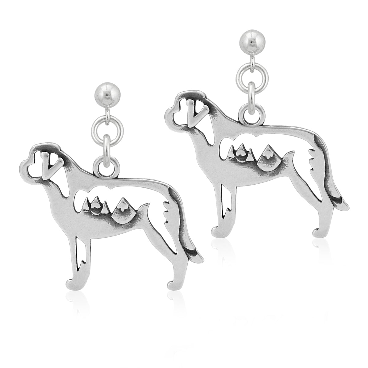 Sterling Silver Saint Bernard Earrings