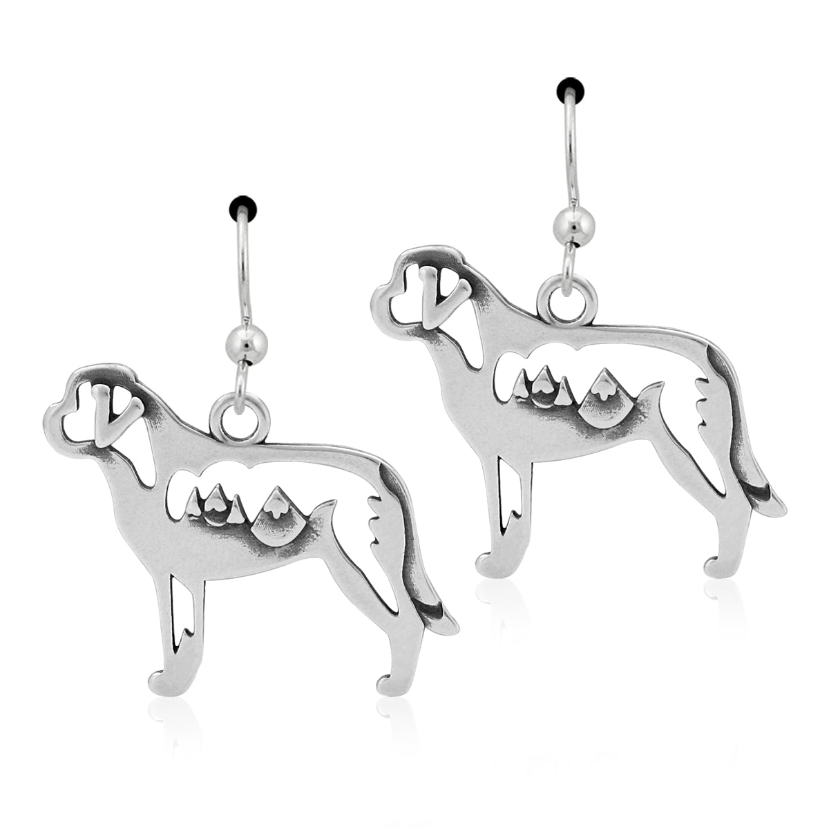 Sterling Silver Saint Bernard Earrings