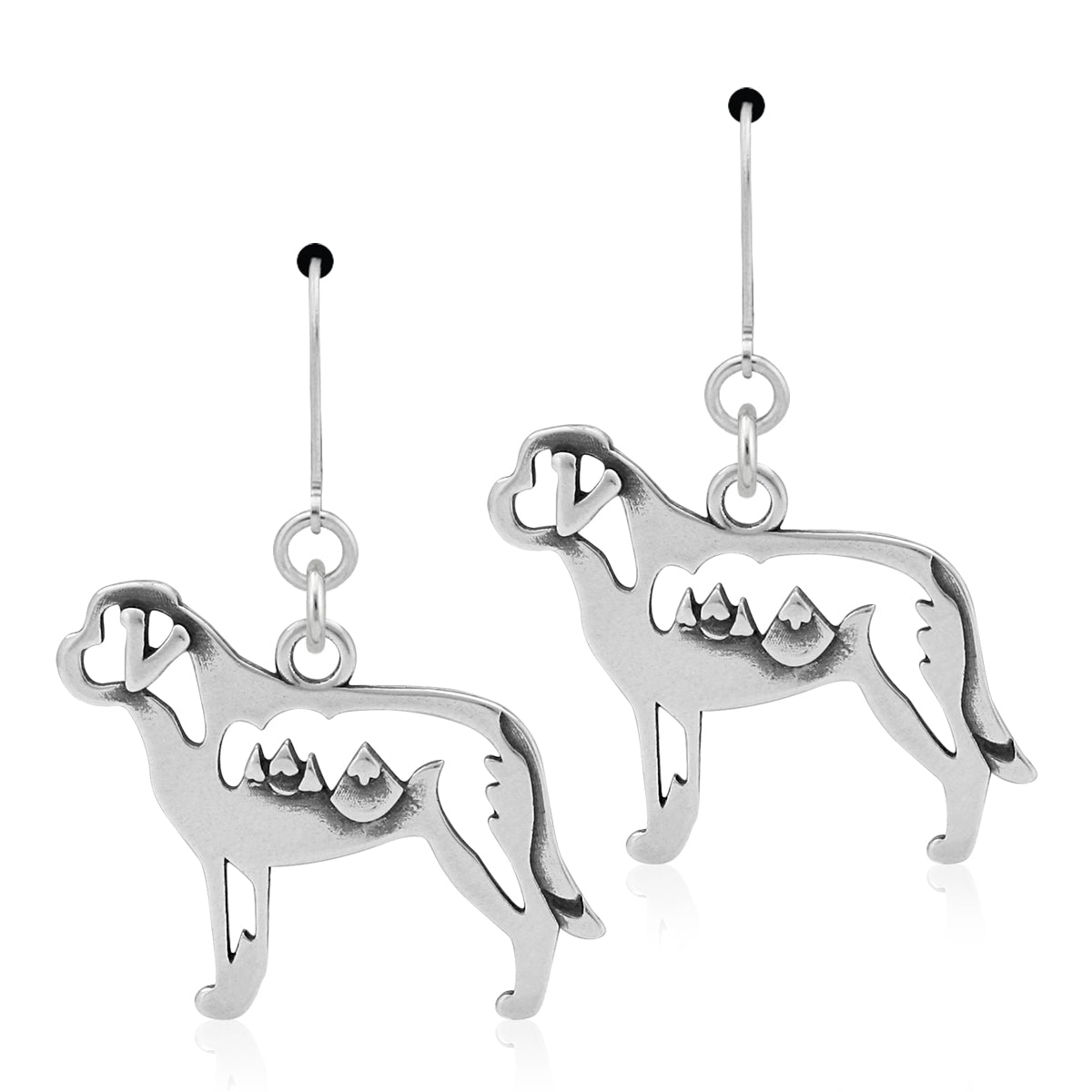 Sterling Silver Saint Bernard Earrings