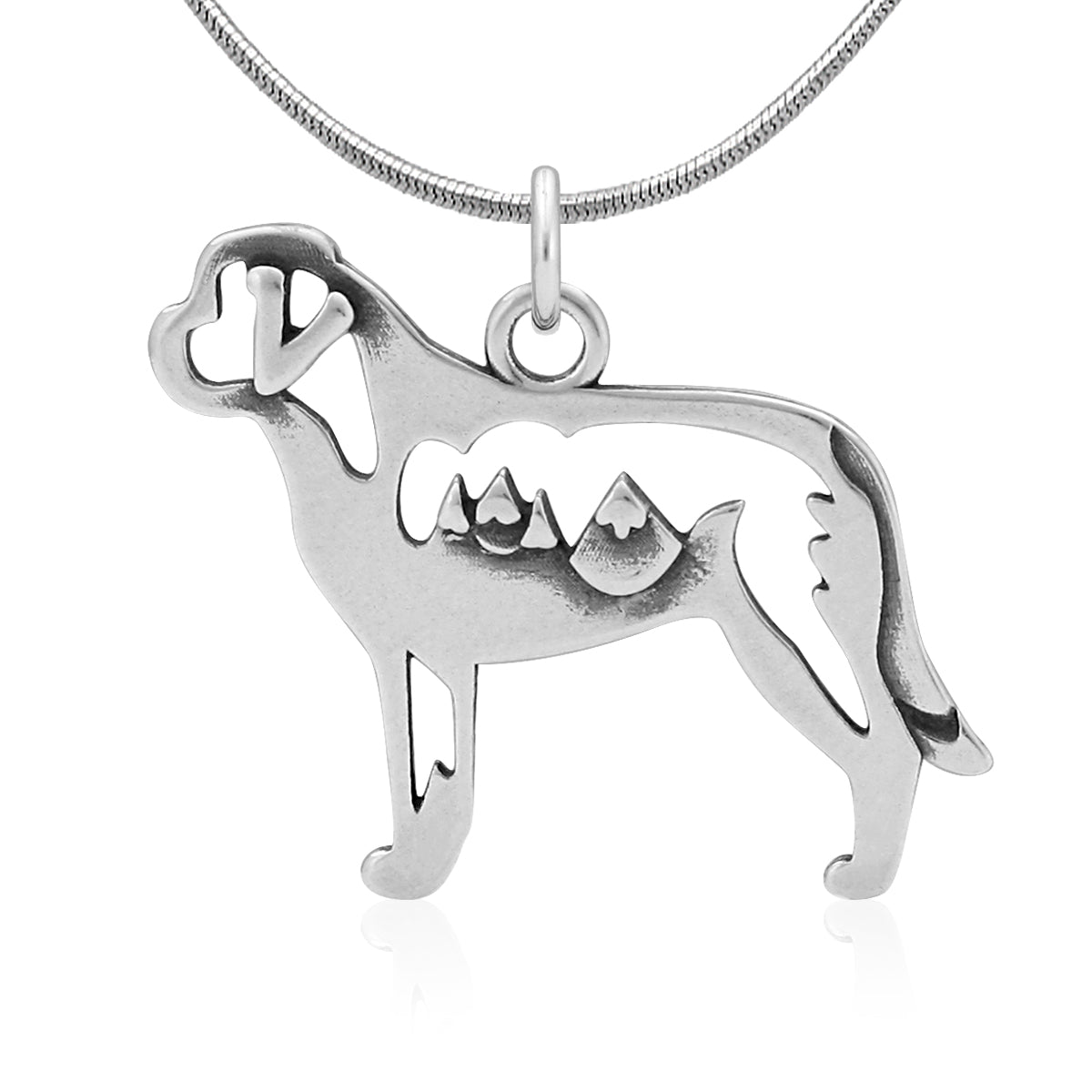 Sterling Silver Saint Bernard Necklace Jewelry