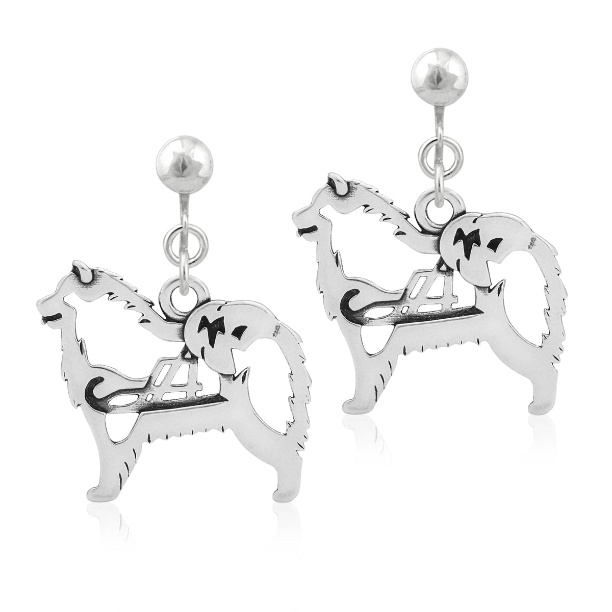 Sterling Silver Samoyed Earrings