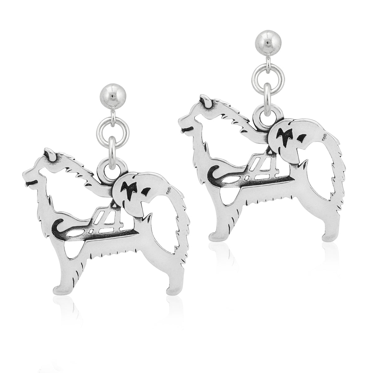 Sterling Silver Samoyed Earrings