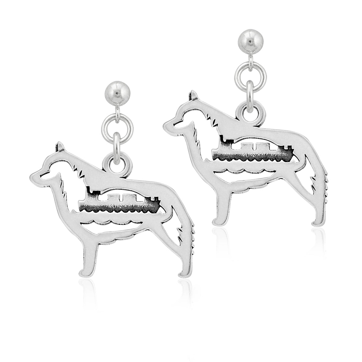 Sterling Silver Schipperke Earrings