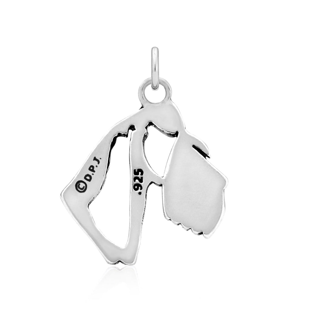 Schnauzer Necklace in Sterling Silver, Natural Ears