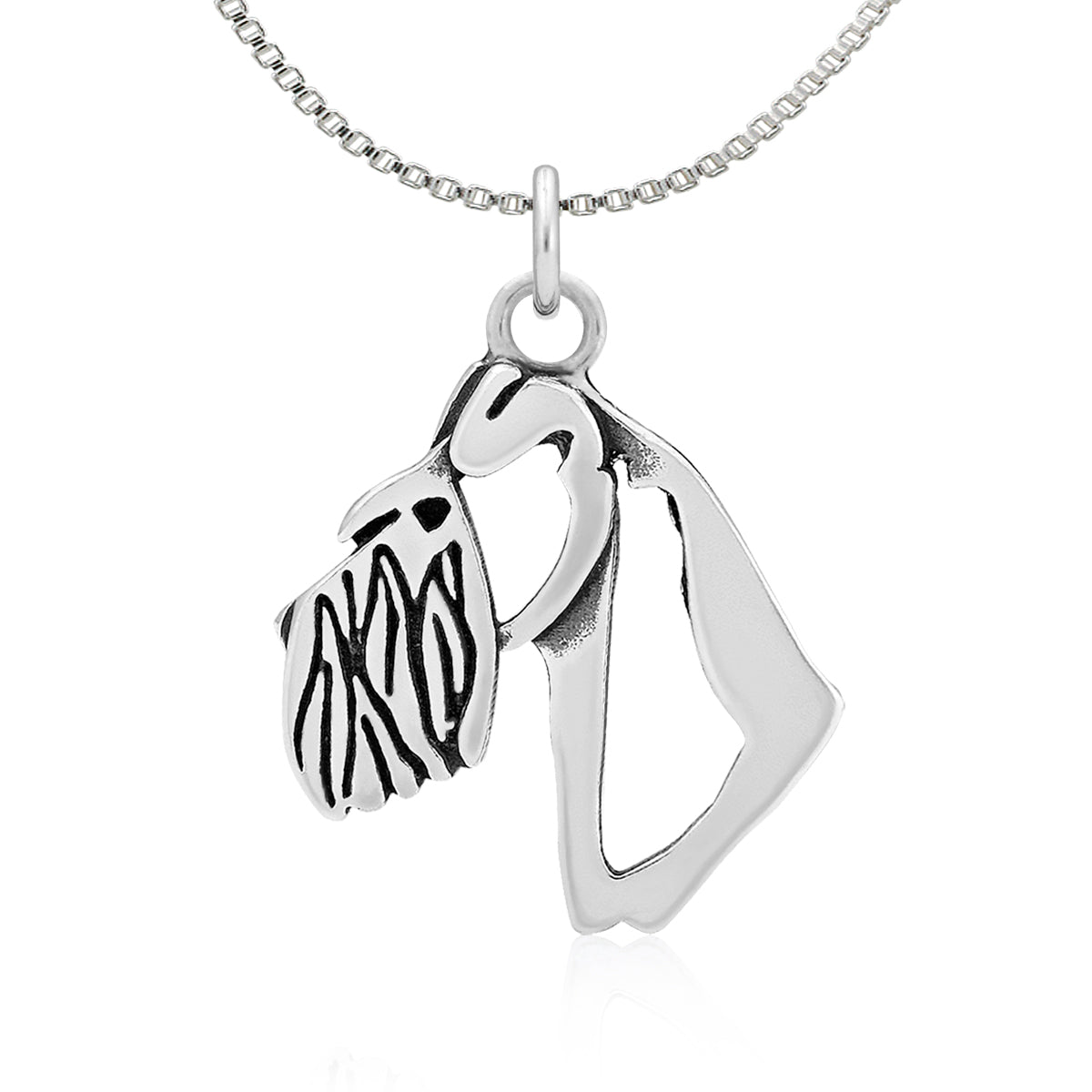 Schnauzer Necklace in Sterling Silver, Natural Ears