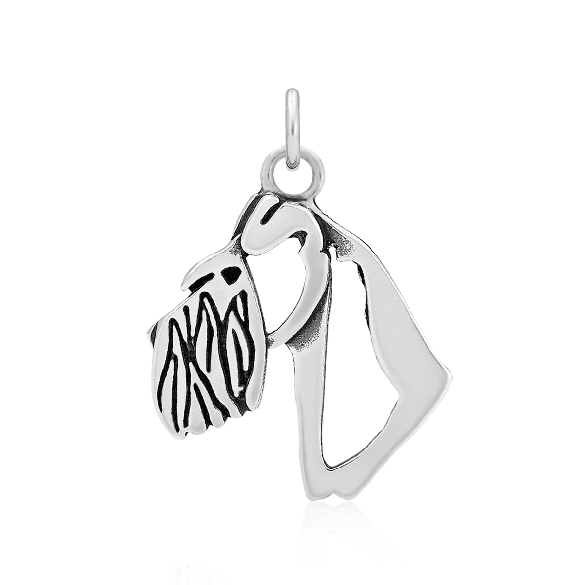 Schnauzer Necklace in Sterling Silver, Natural Ears