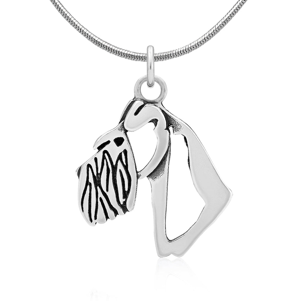 Schnauzer Necklace in Sterling Silver, Natural Ears