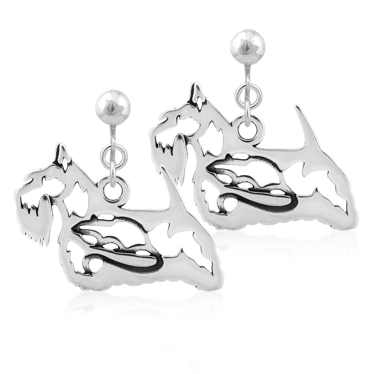 Sterling Silver Scottish Terrier Earrings