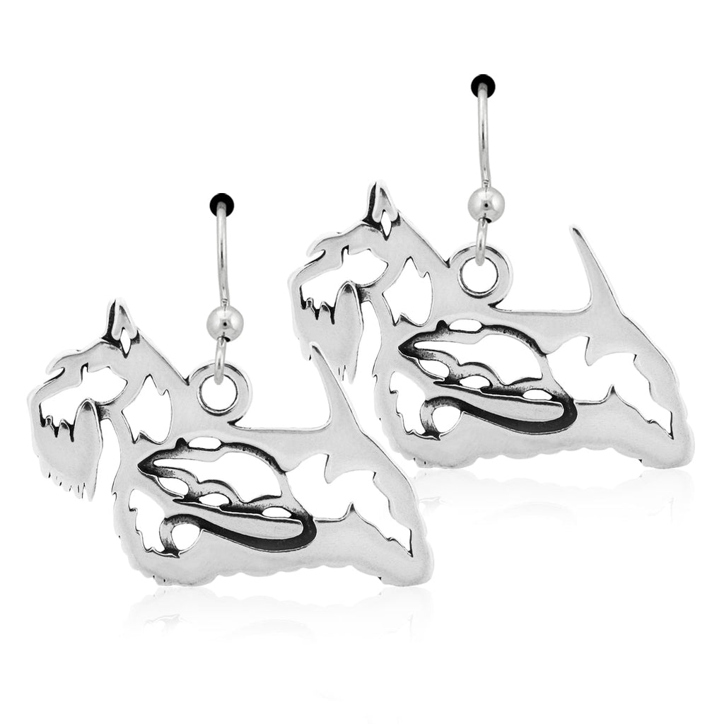 Sterling Silver Scottish Terrier Earrings
