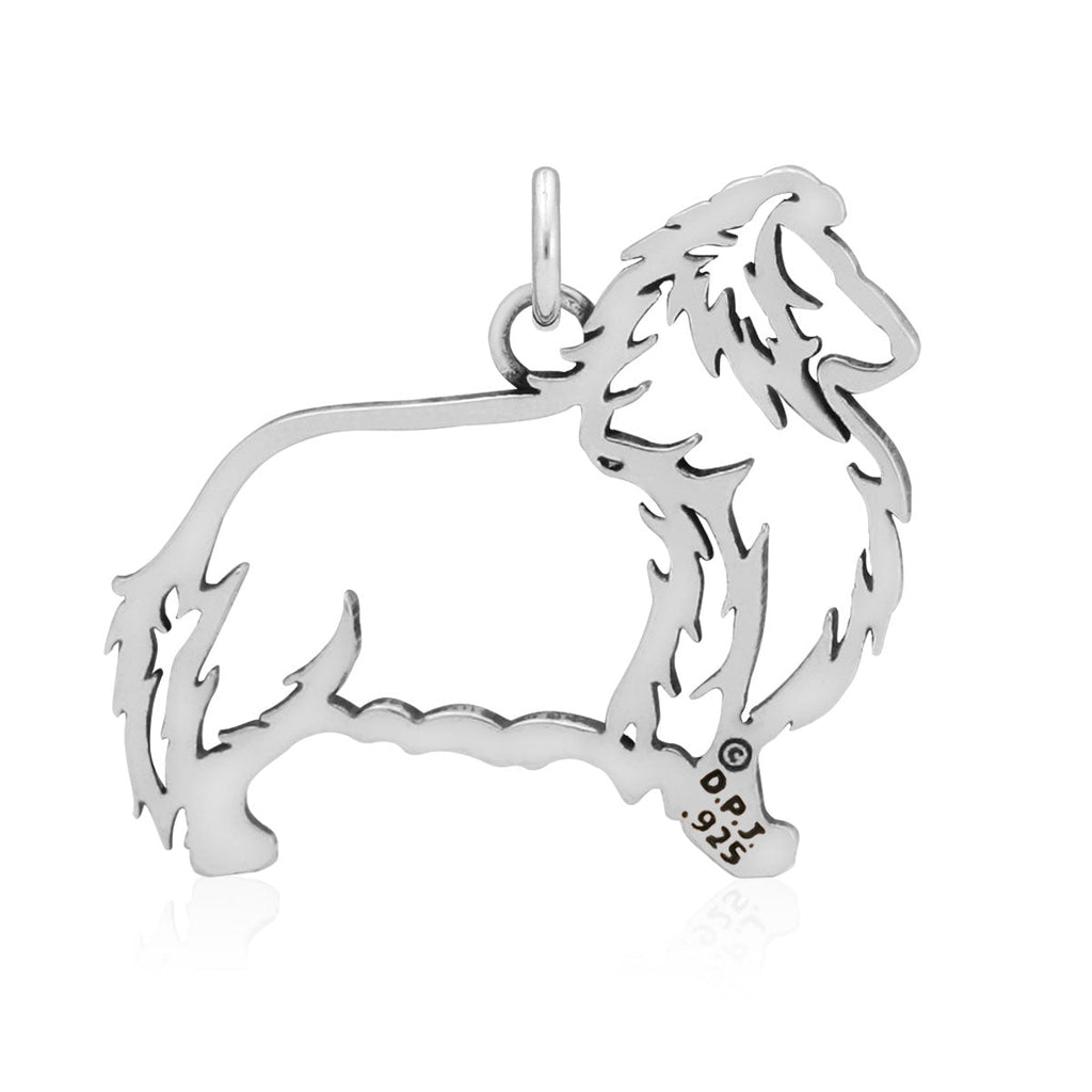 Sterling Silver Shetland Sheepdog Necklace Jewelry
