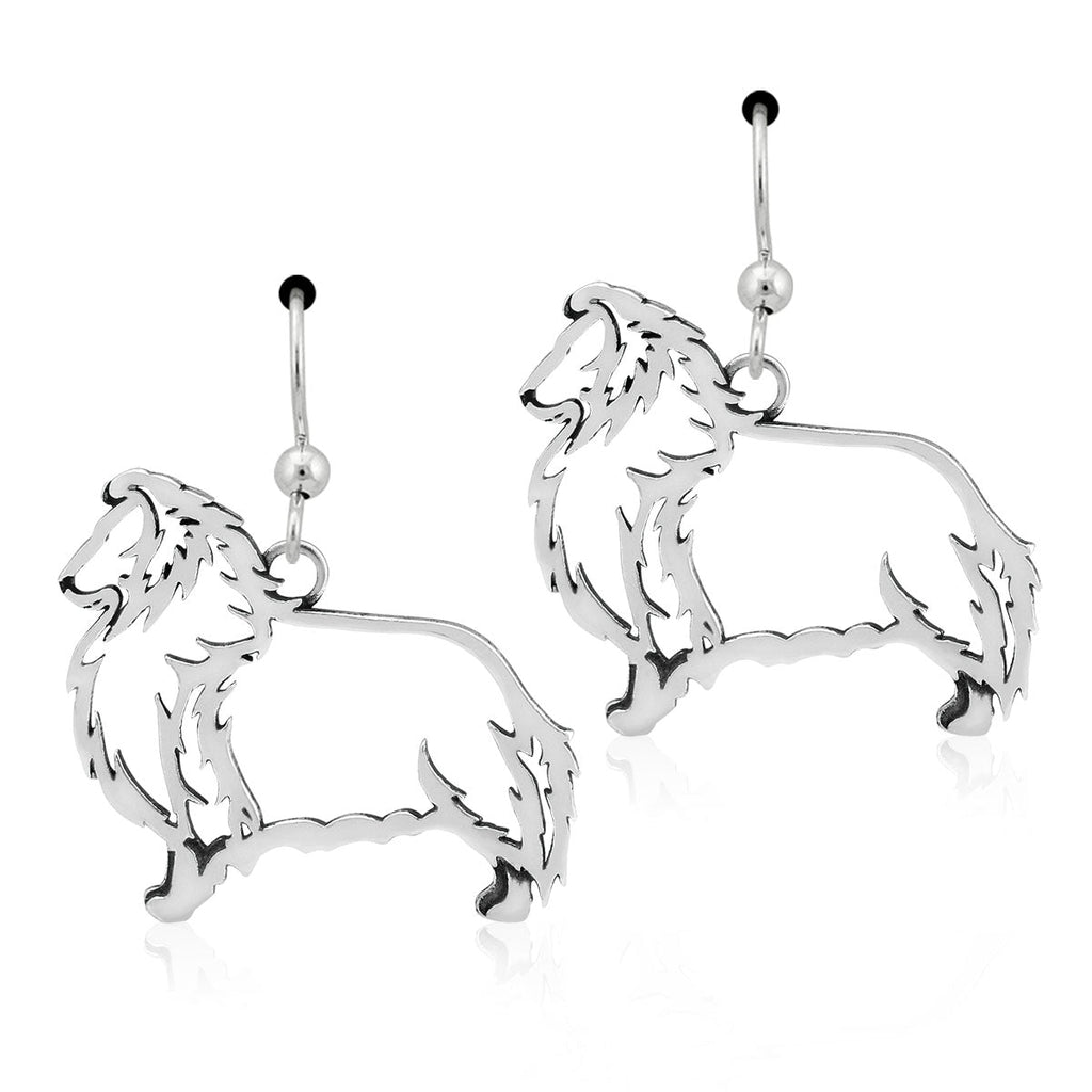 Sterling Silver Shetland Sheepdog Earrings