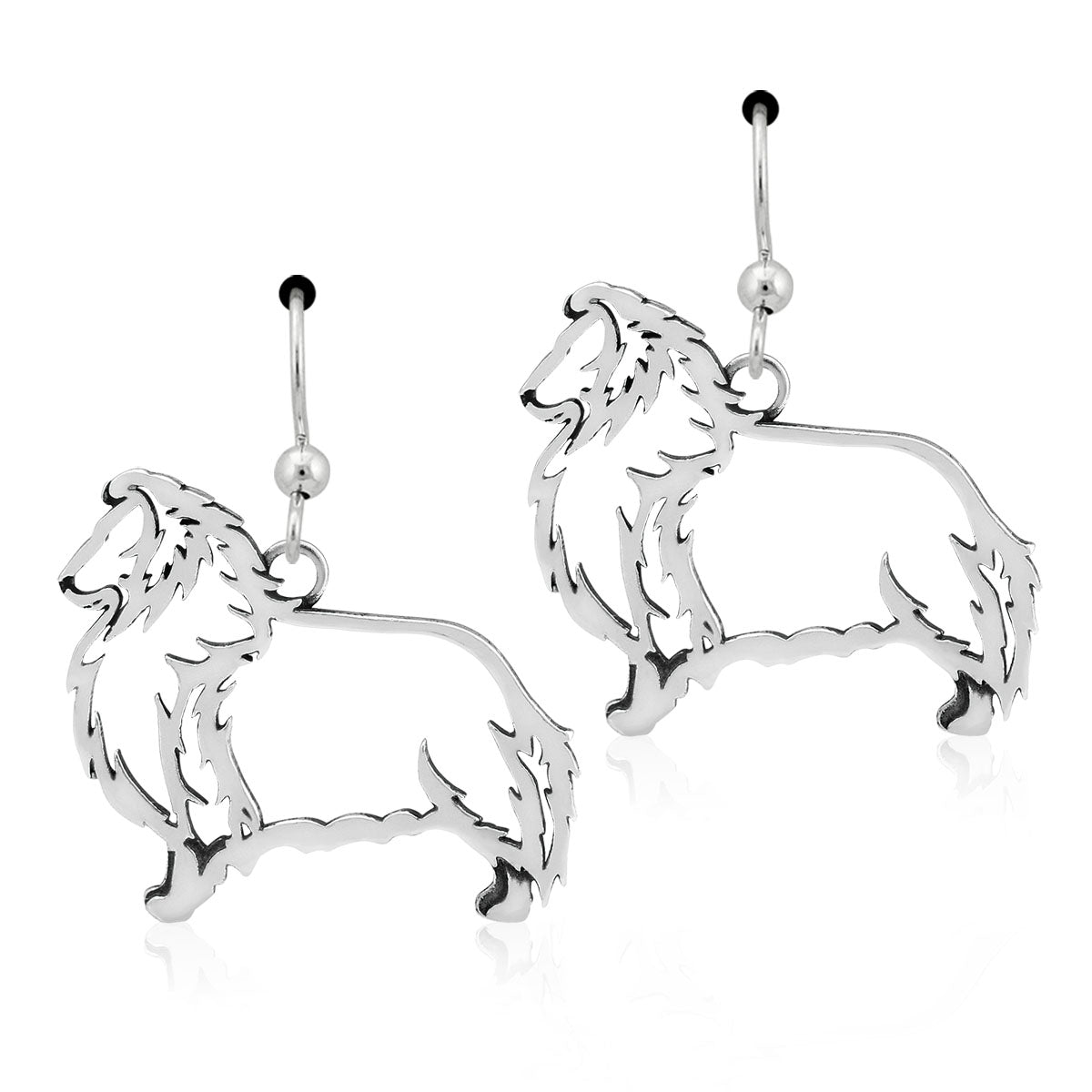 Sterling Silver Shetland Sheepdog Earrings