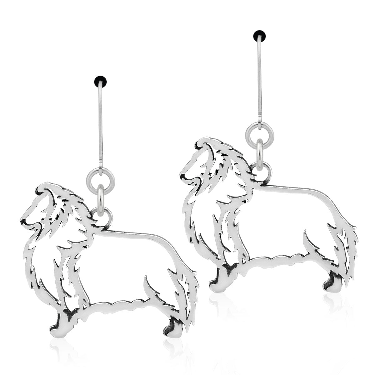 Sterling Silver Shetland Sheepdog Earrings