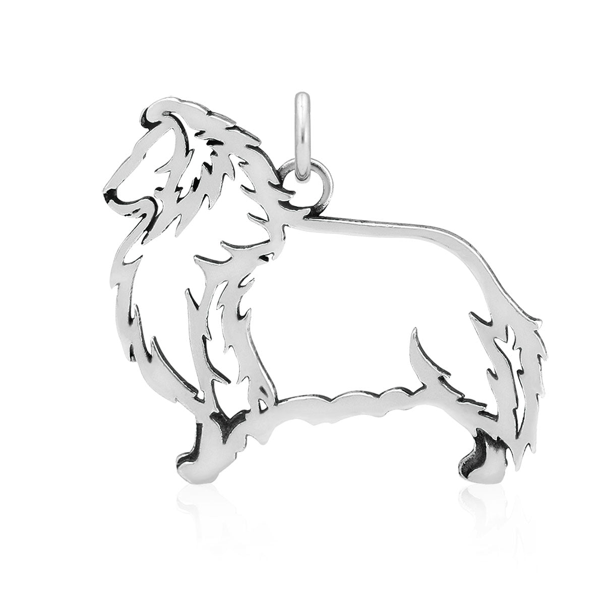 Sterling Silver Shetland Sheepdog Necklace Jewelry