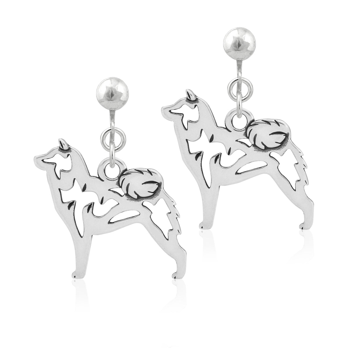 Sterling Silver Shiba Inu Earrings