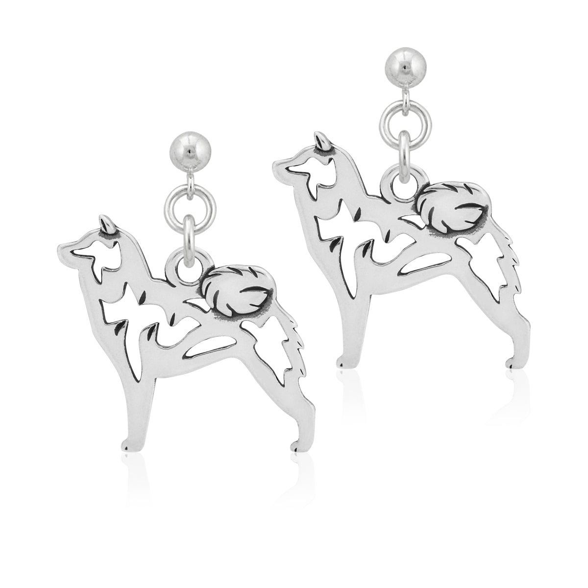 Sterling Silver Shiba Inu Earrings