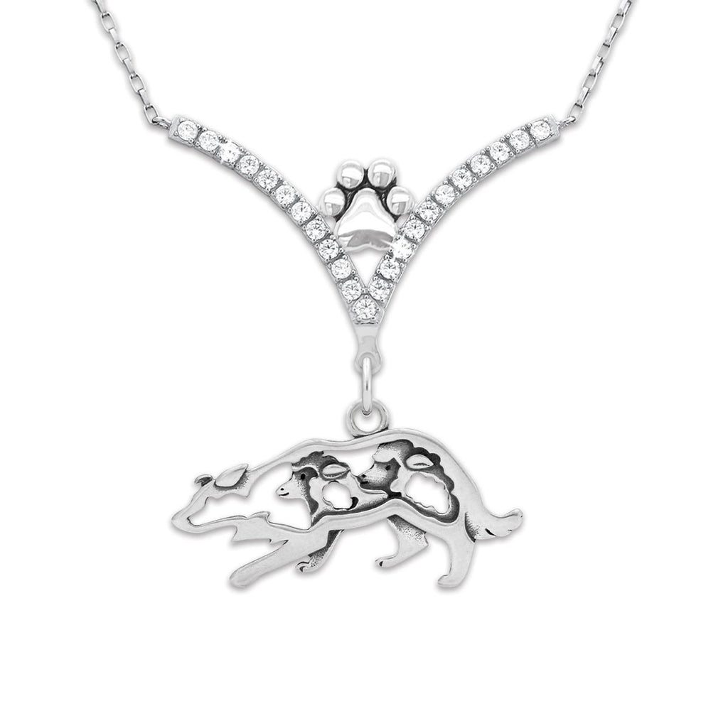 CZ Border Collie VIP Necklace