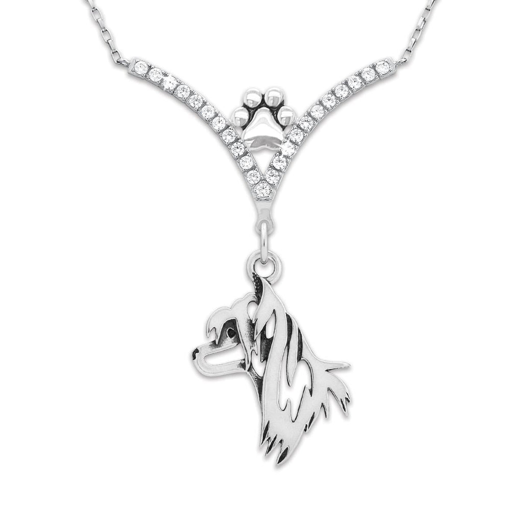 CZ Chinese Crested Necklace