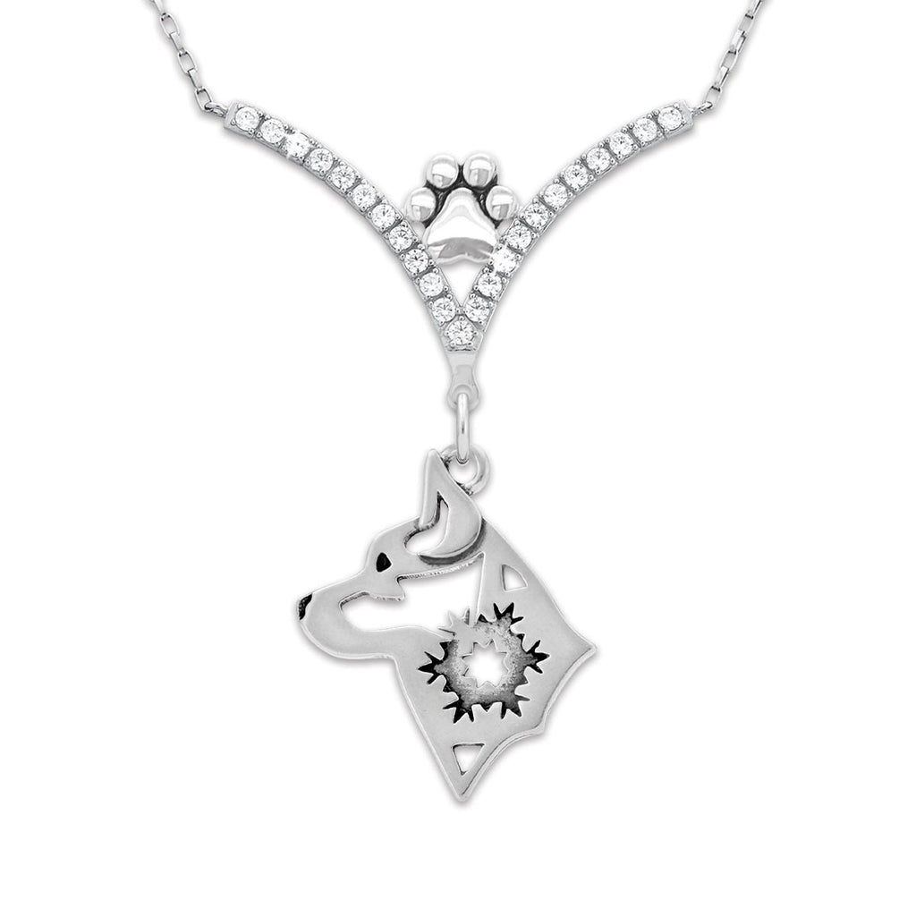 CZ Alaskan Klee Kai Necklace