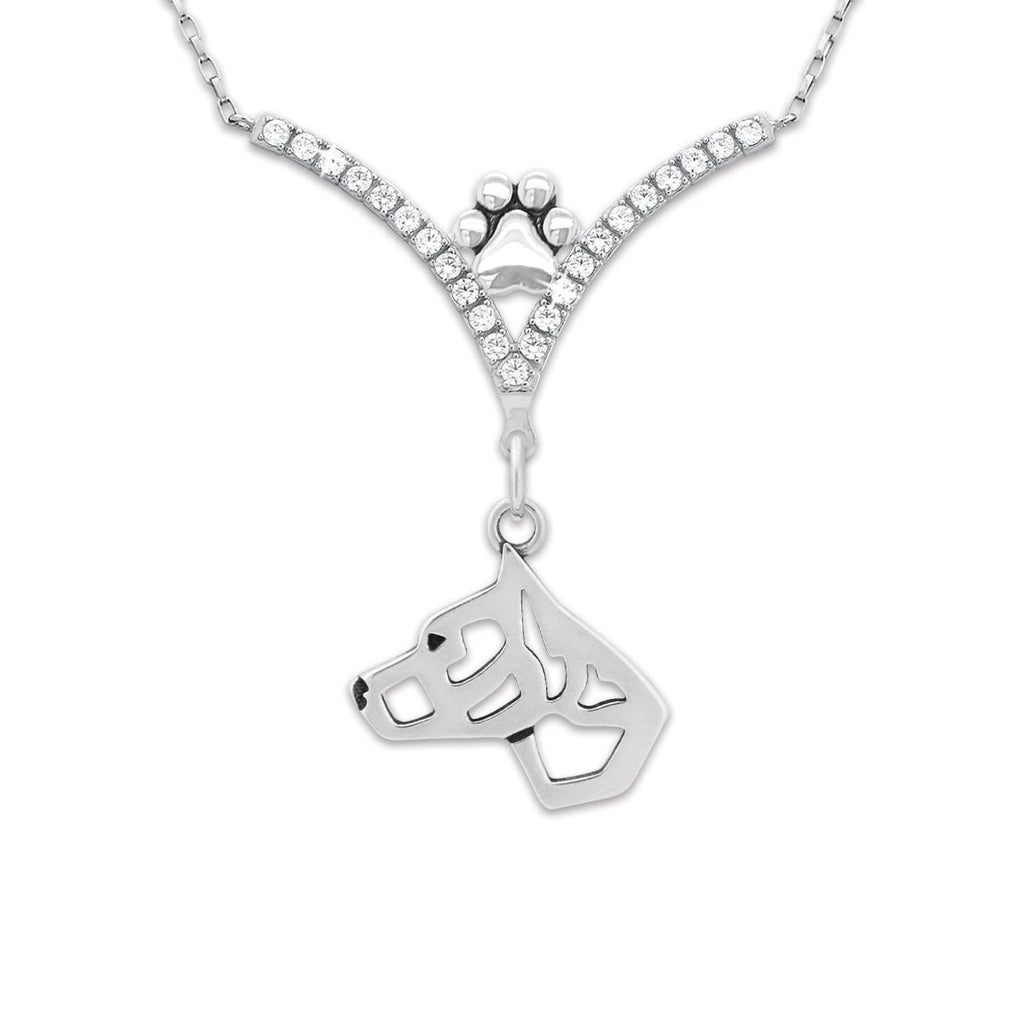 CZ American Staffordshire Terrier Necklace