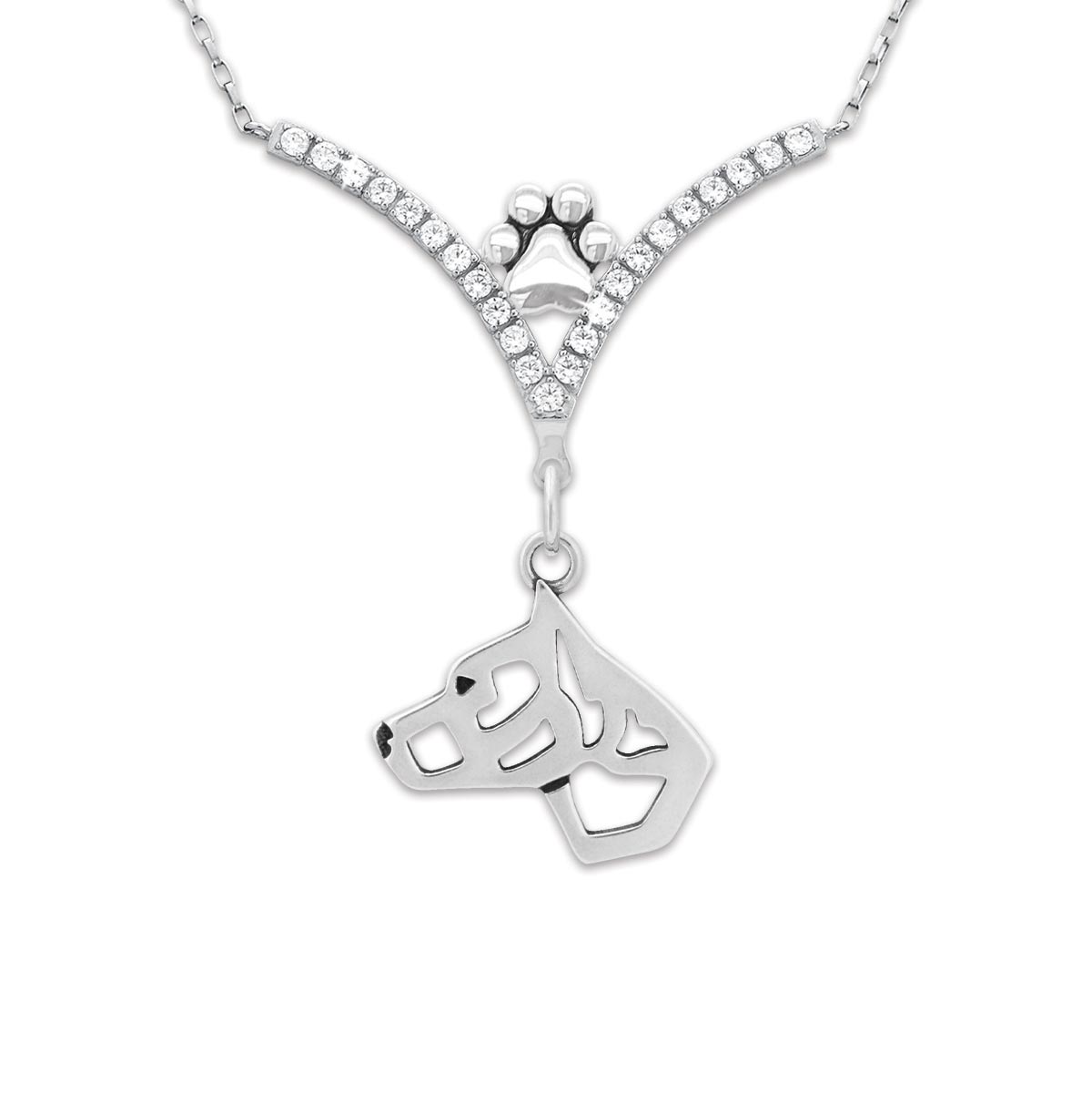 CZ American Staffordshire Terrier Necklace
