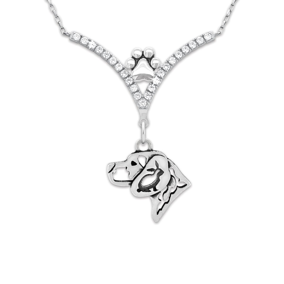 CZ Beagle Necklace