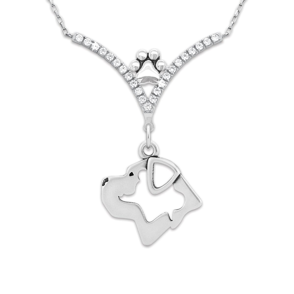 VIP CZ Cane Corso Necklace