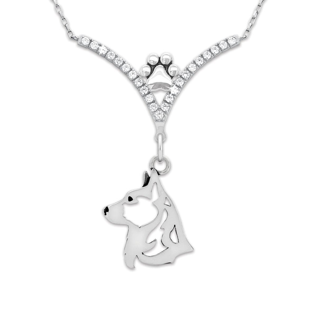 CZ Cardigan Welsh Corgi Necklace