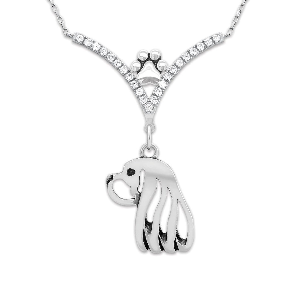 CZ Cavalier King Charles Spaniel Necklace