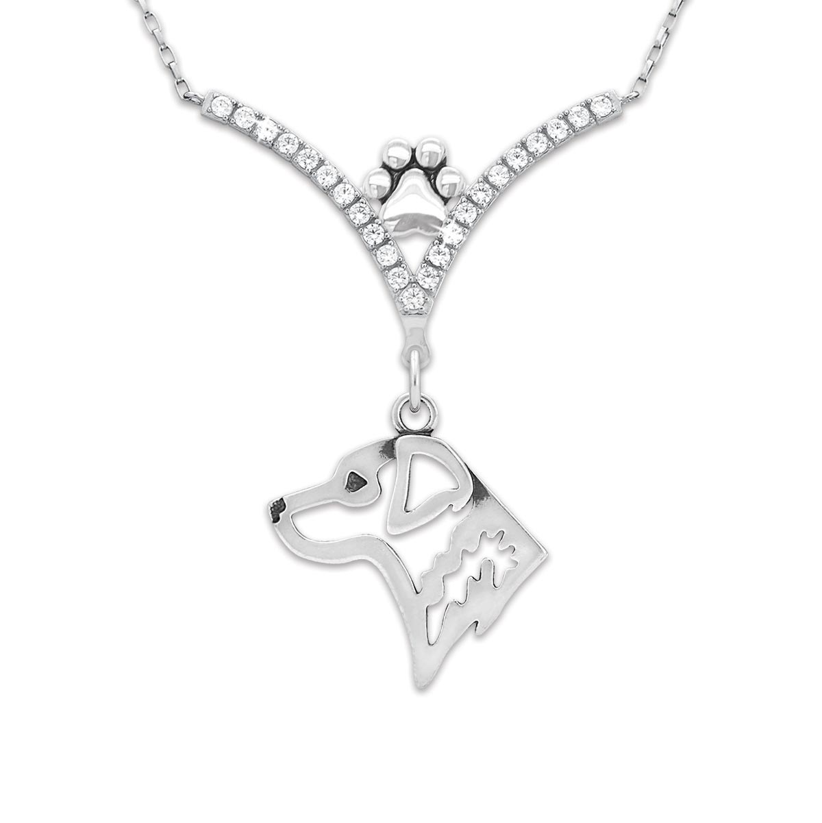 CZ Chesapeake Bay Retriever Necklace