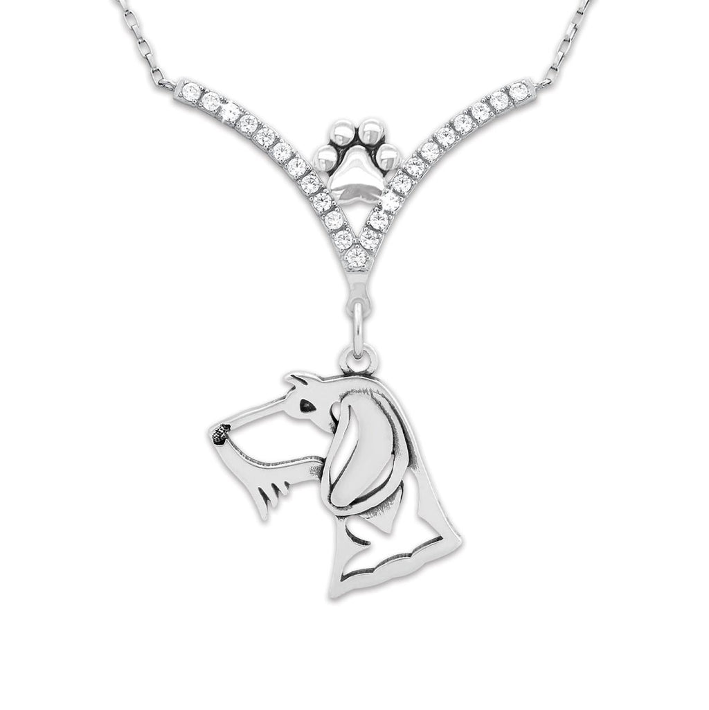 CZ Dachshund Necklace - Wirehaired