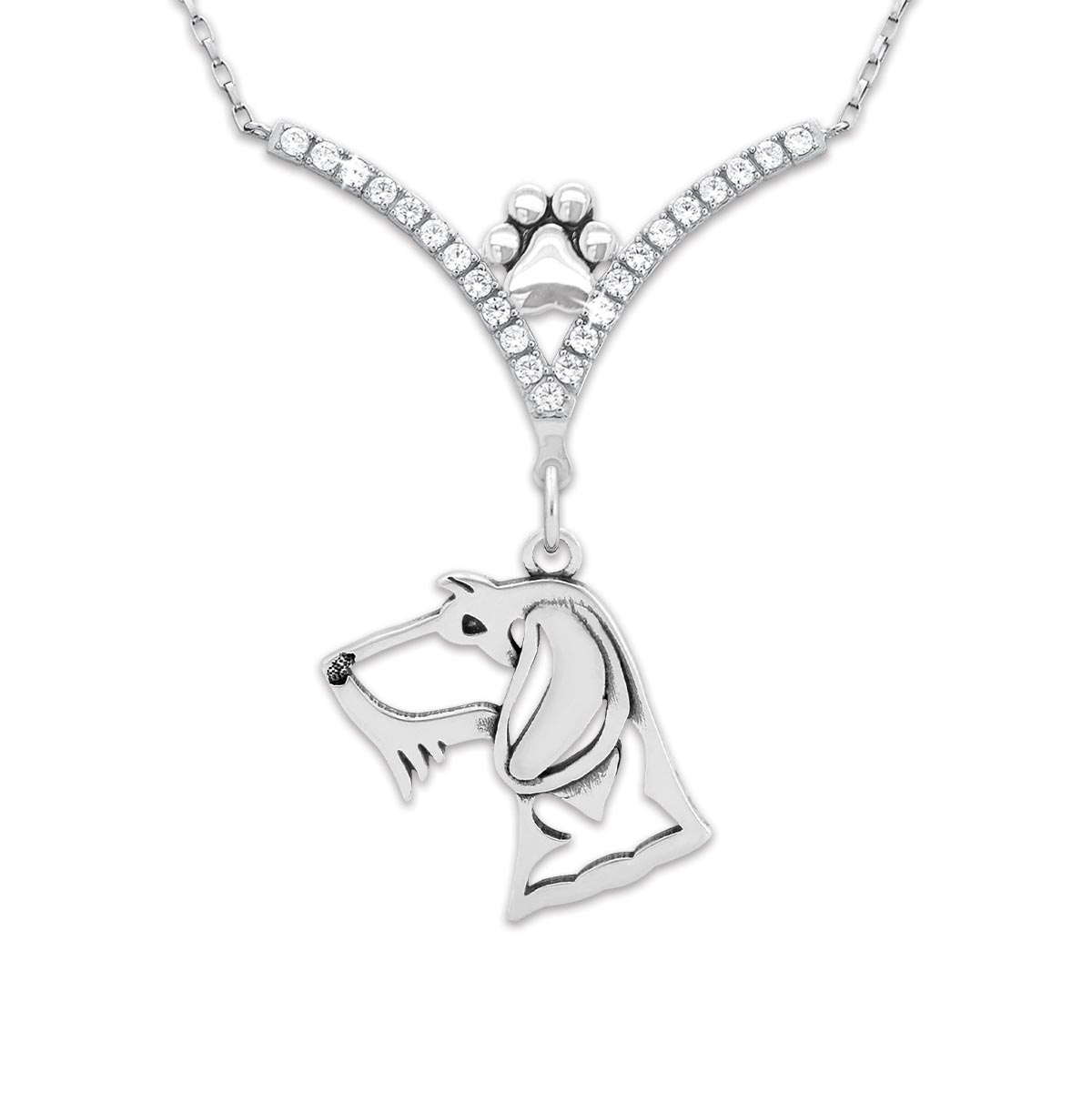 CZ Dachshund Necklace - Wirehaired