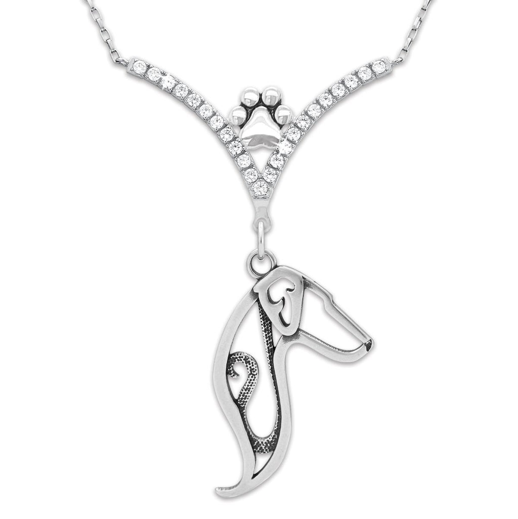 VIP CZ Doberman Pinscher Necklace