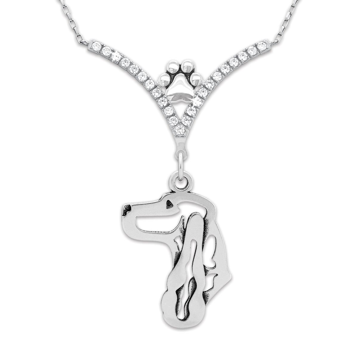 CZ English Cocker Spaniel Necklace