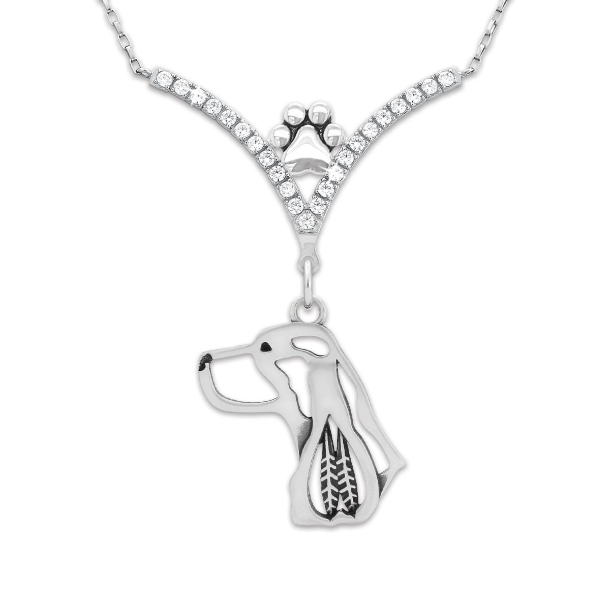 CZ English Springer Spaniel Necklace