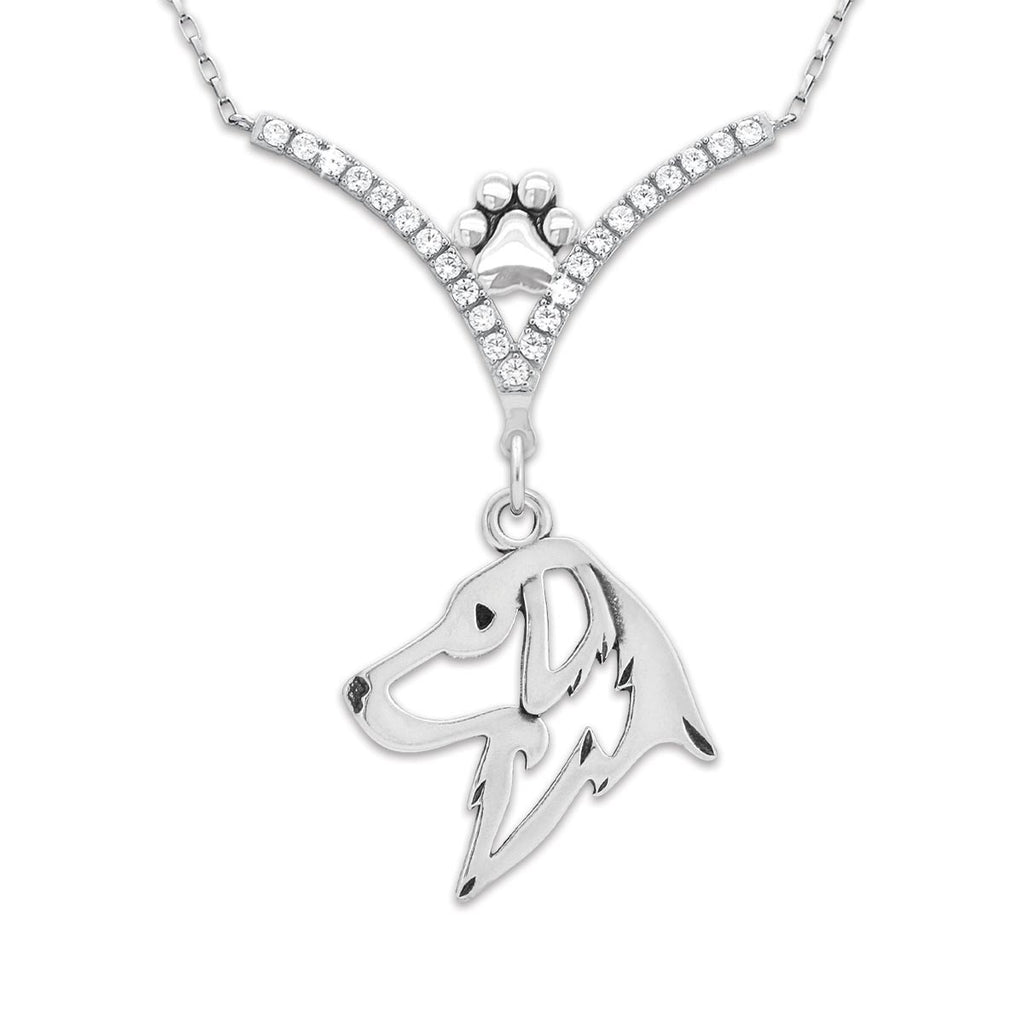 CZ Flat-Coated Retriever Necklace