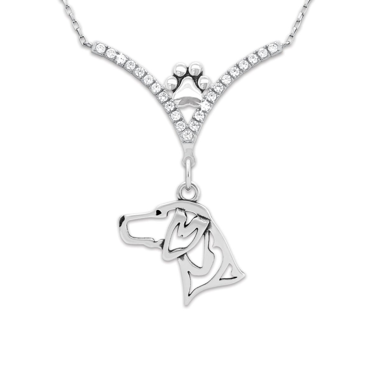 CZ German Shorthaired Pointer Necklace