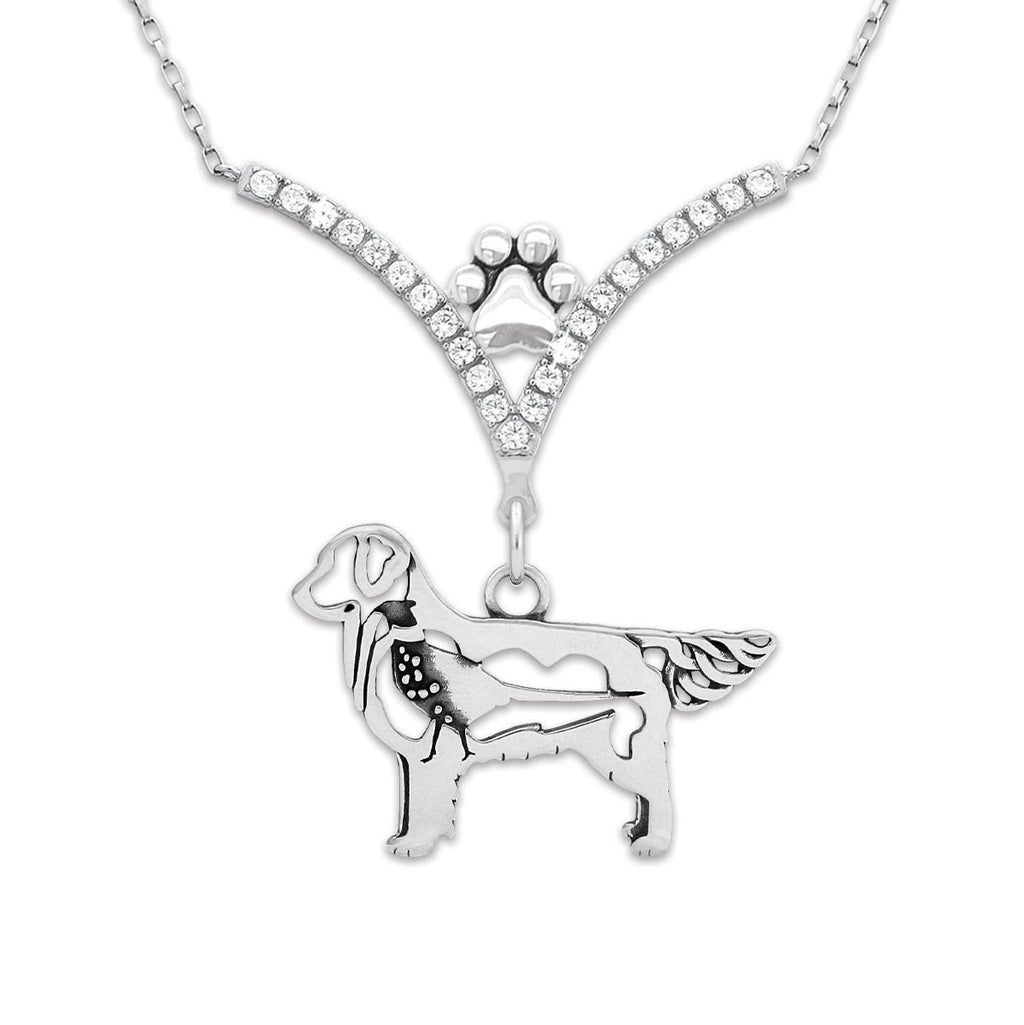 VIP CZ Golden Retriever Necklace