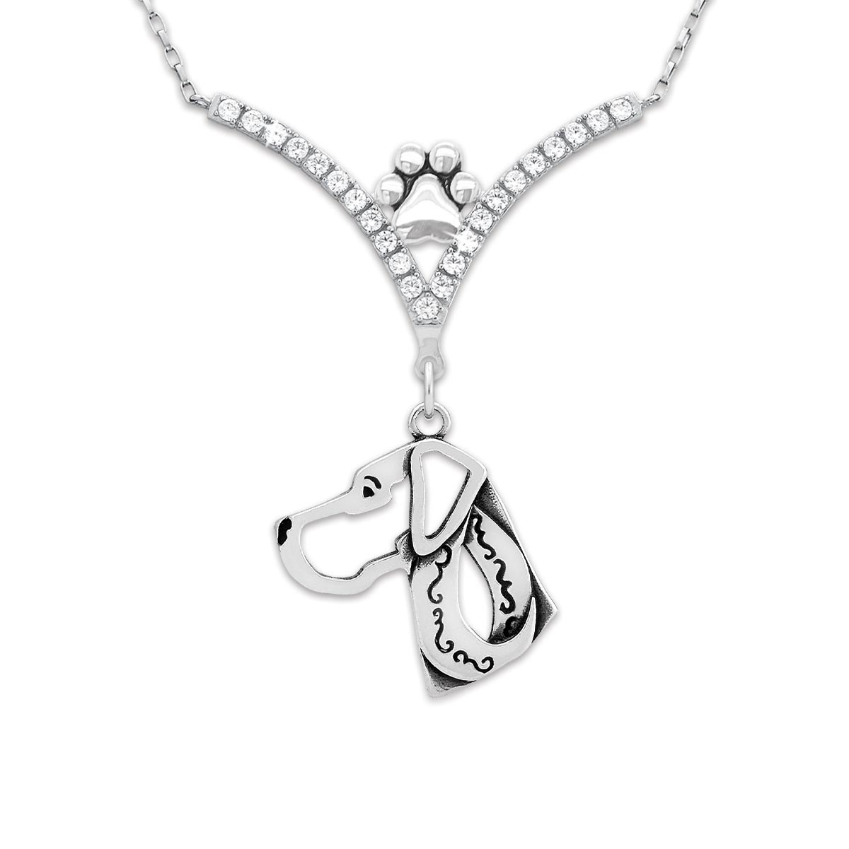 VIP CZ Great Dane Necklace