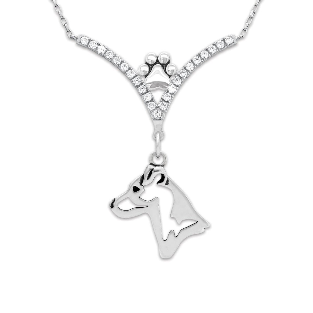 CZ Jack Russell Terrier Necklace
