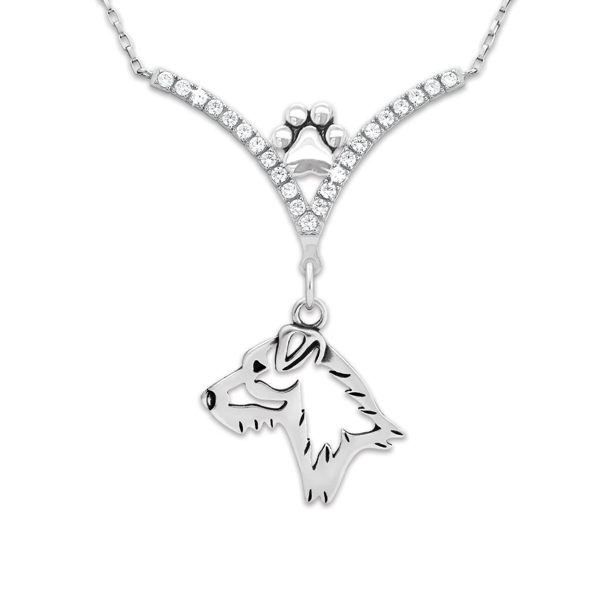 VIP CZ Jack Russell Terrier Necklace