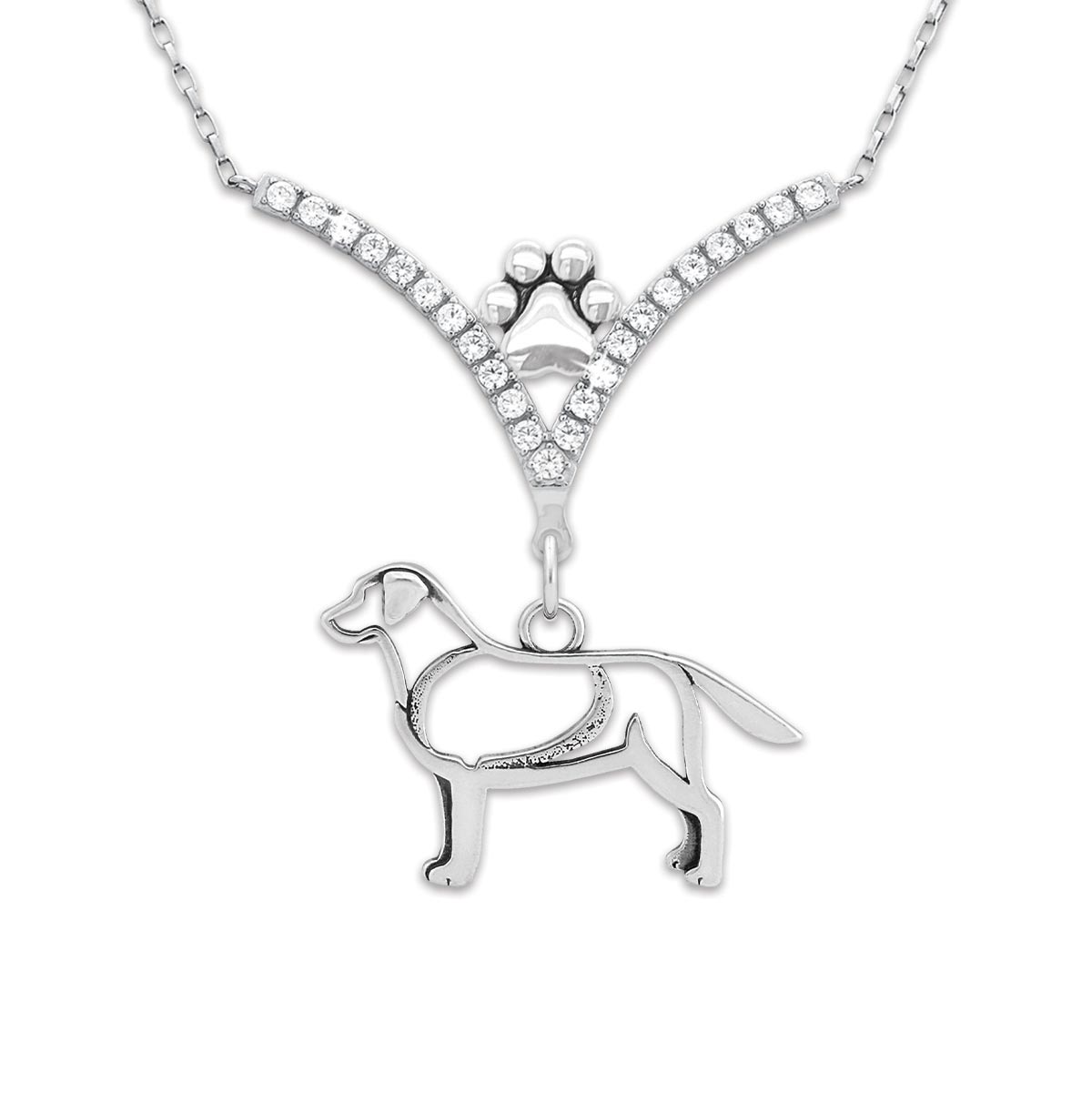 VIP CZ Labrador Retriever Necklace