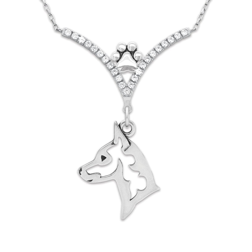 CZ Miniature Pinscher Necklace